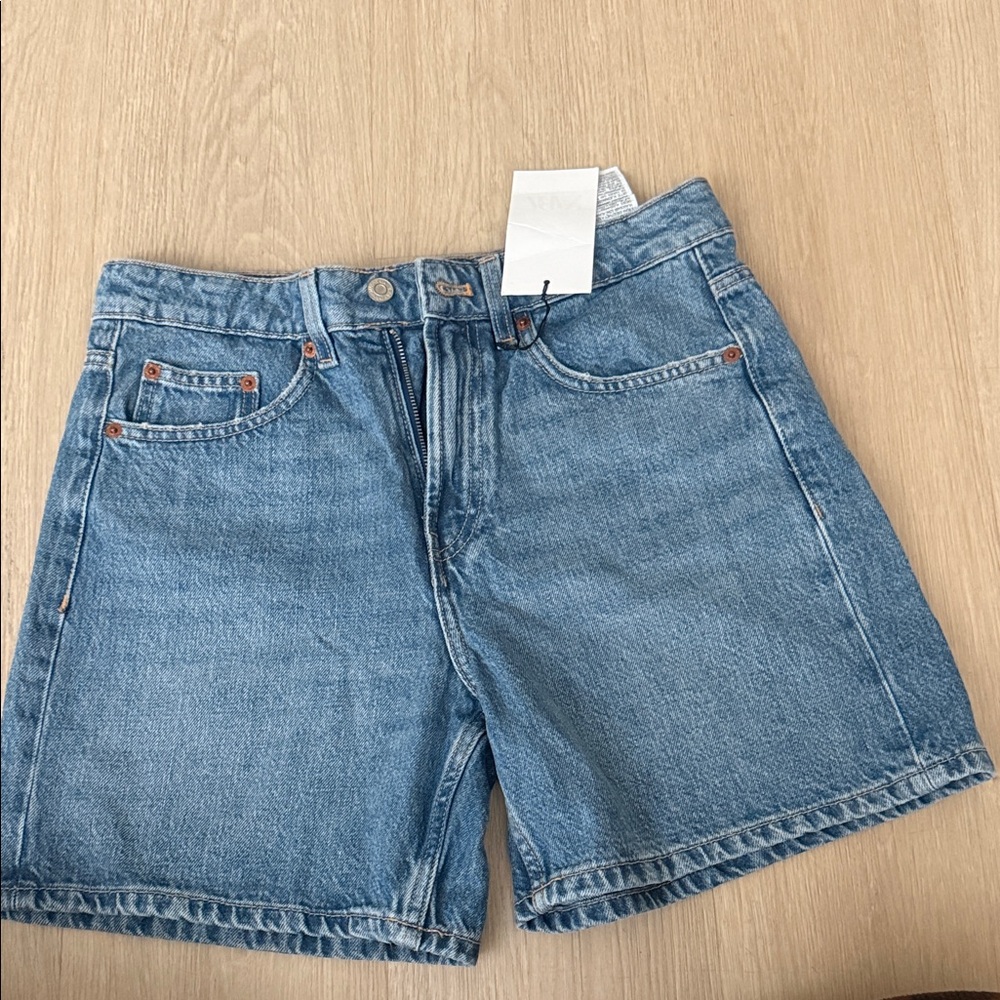 Zara Medium Blue Denim Cutoff Shorts